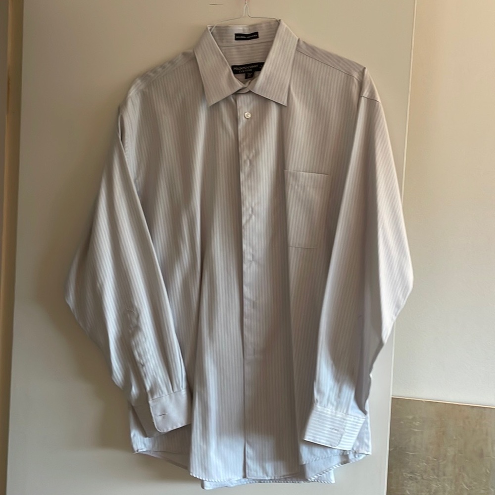 Pronto Uomo Men's White Dress Shirt size 17 neck